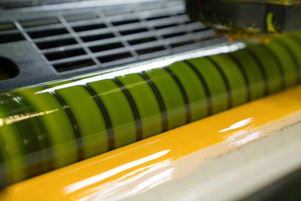 Non-toxic inks being used in the printing process