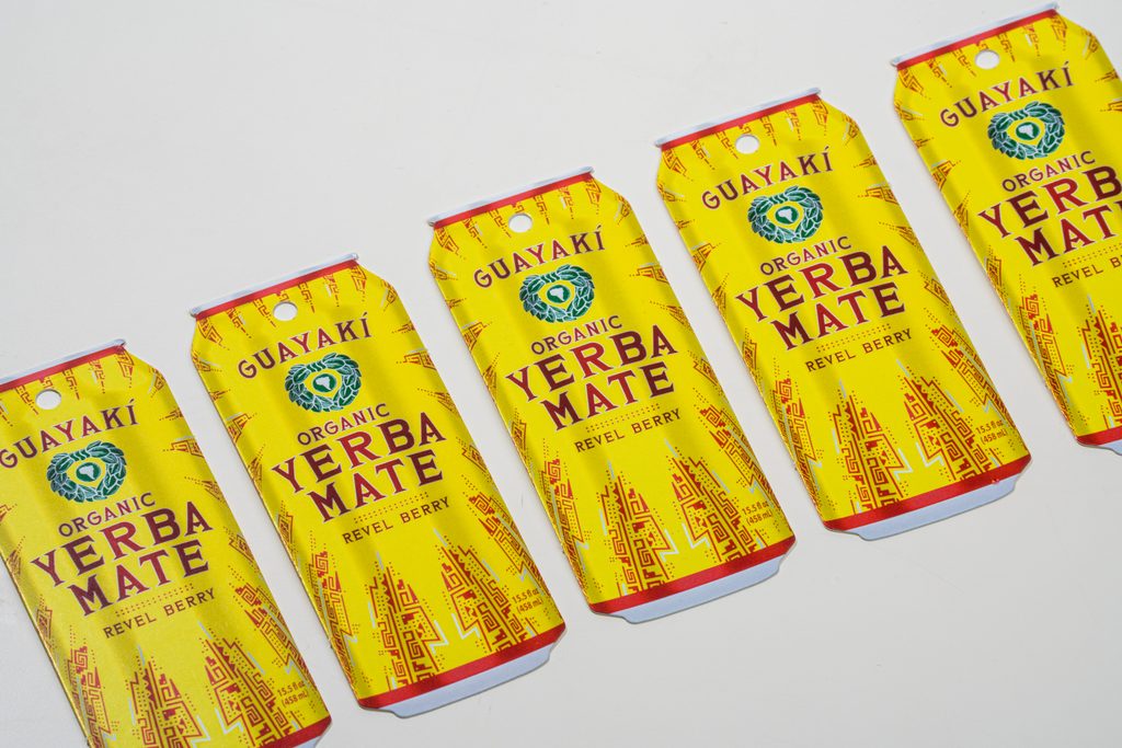 5 yerba mate flat products laid flat in the table