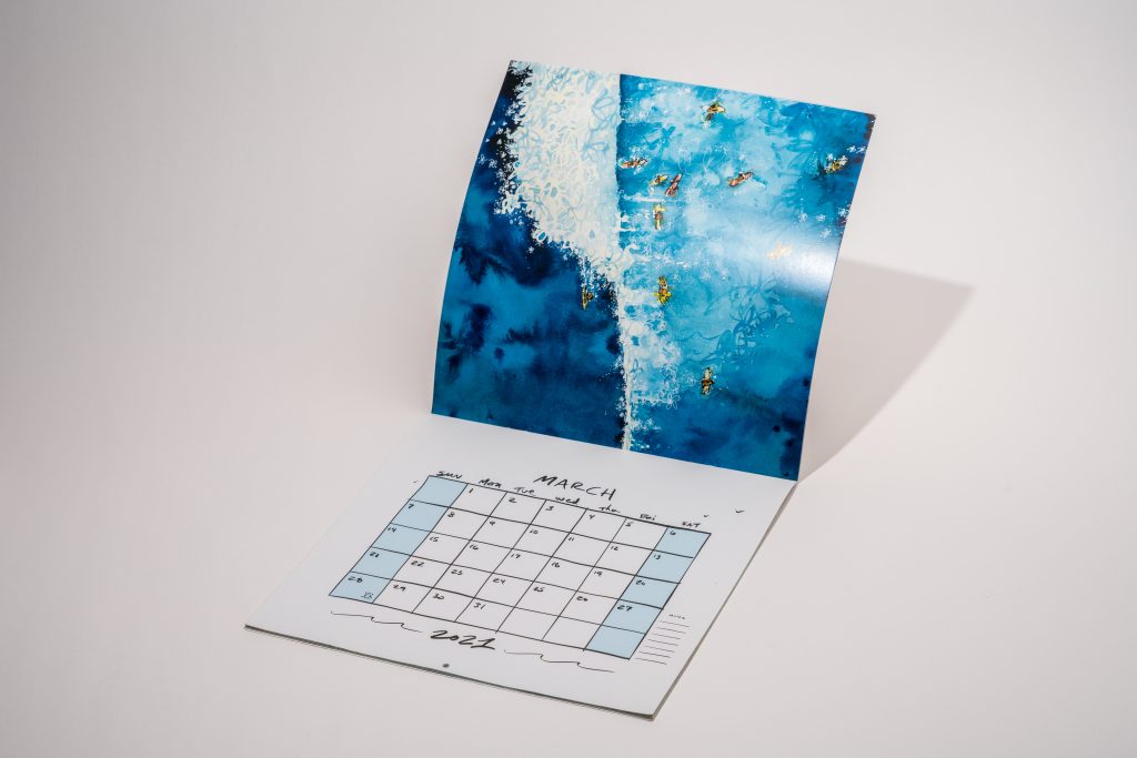 Calendar opened to March