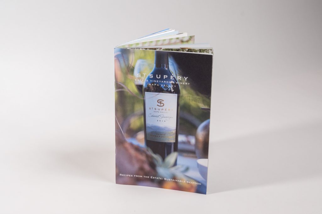 Pocket-sized winery booklet.