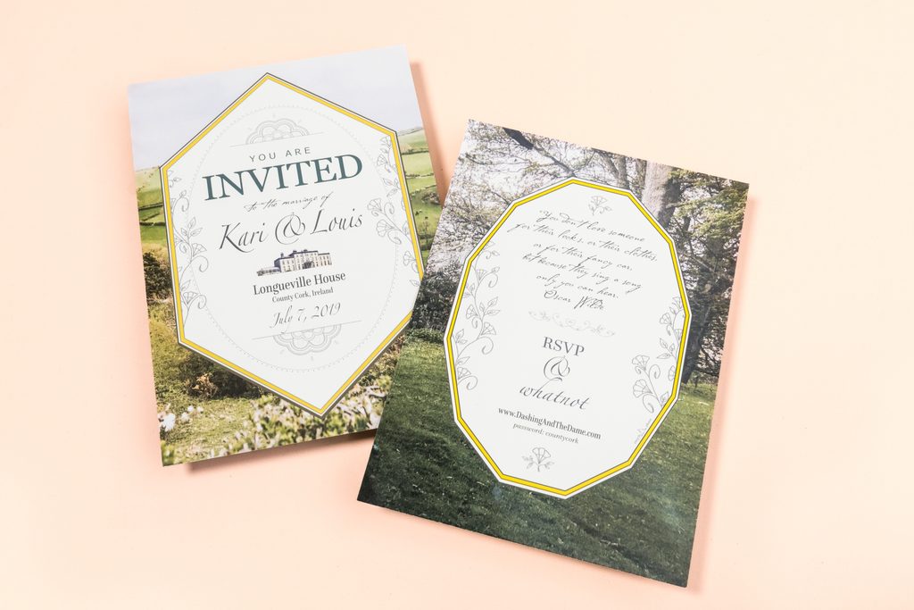Wedding program templates shown in different sizes and fold styles