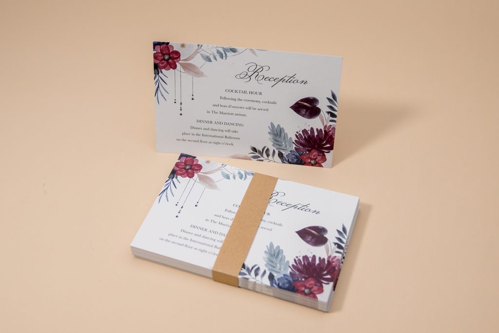 Stack of finished, printed wedding programs ready for a wedding ceremony
