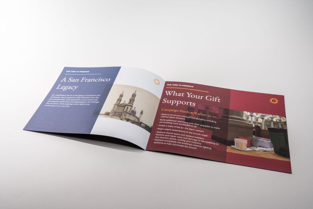 Open charity booklet.